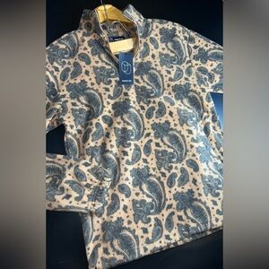 Original Use Brown paisley half zip quarter zip fleece jacket sweater SZE XS NWT